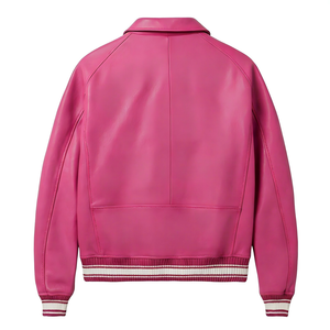 FURAT LEATHERS Manteaux Varsity Rose en Peau de Mouton Personnalisés Respirants à Col Montant et Fermeture Éclair Frontale pour Hommes – Collection Automne Décontractée - Product Image 2