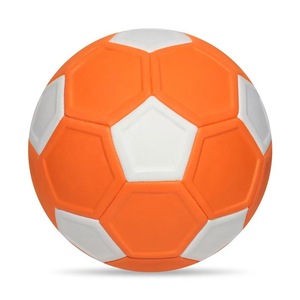 Balón de Fútbol Naranja y Blanco para Entrenamiento, Diseño de Paneles Resistente al Desgaste, para Interiores, Juvenil, Deportivo, Desinflado - Product Image 3