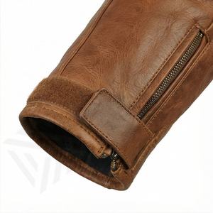 แจ็คเก็ตหนังแท้สำหรับขี่มอเตอร์ไซค์คุณภาพดีที่สุดสำหรับผู้ชาย รุ่นใหม่ล่าสุดสำหรับฤดูหนาว พร้อมแผ่นป้องกันที่ถอดออกได้ สามารถสั่งทำได้ - Product Image 6