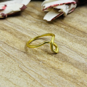 Best Product Minimalist Infinity <b>Ring</b> Boho Brass <b>Ring</b> For Women 18K Gold Plated Simple <b>Cross</b> Design For Wholesale/OEM/ODM - Product Image 6