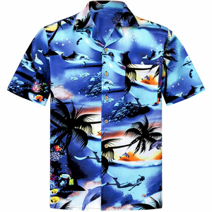 Chemise pour homme respirante à manches courtes, imprimé hawaïen par sublimation, décontractée, boutonnée, pour la plage, colorée, de qualité supérieure, pour l'été - Product Image 1