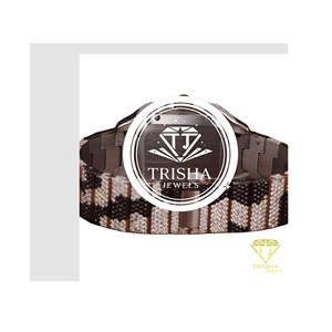 Montre de luxe pour femme en or noir avec diamants, exportateur indien, montre-bracelet à quartz élégante, bijou de mode, cadeau disponible à la vente - Product Image 6