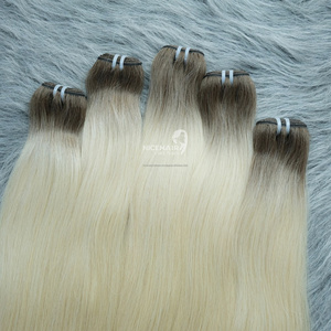 Extensions de cheveux vietnamiennes sans silicone, en gros, vierges, double trame, fabriquées à la machine, douces, soyeuses, lisses, toutes couleurs - Product Image 2
