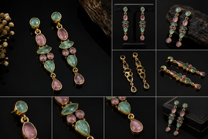 Prix de gros Boucles d'oreilles pendantes vintage en argent oxydé plaqué or 18 carats avec serti clos et zircon, unisexe, pour fêtes, fournisseur en gros - Product Image 4