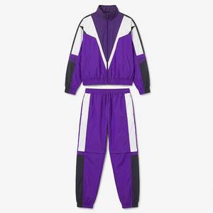 New Wholesales Custom Logo Purple <b>Black</b> White Men's Nylon <b>Windbreakers</b> Trousers Sets Breathable Outwear Sets Highstreet Jackets - Product Image 1