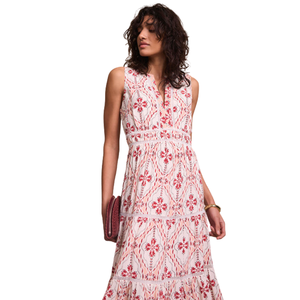 Vestido largo con estampado floral para mujer, estilo línea A con lazo frontal - Product Image 3
