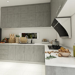 Cuisine modulaire personnalisée JY Project, style européen, en PVC brillant, avec structure en MDF, plan de travail stratifié, ensemble RTA, garantie 5 ans - Product Image 3