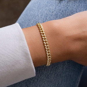 Luxury Moissanite Cuban Link Bracelet 925 Silver Tone Iced Out Pave Chain Sparkling Jewelry Gift for Women <b>Men</b> - Product Image 1