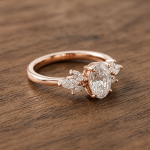 Anillo de Lujo de Oro Amarillo de 10K, Anillo de Compromiso Solitario Moderno de 3.24CT, Color E, Claridad VS1, Corte Ovalado, Anillo de Boda con Diamante Cultivado en Laboratorio - Product Image 1