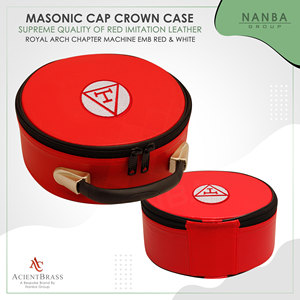 Estuche para Gorra/Sombrero de Capítulo del Arco Real Masónico, Edición Limitada, Rojo y Blanco, Bordado con Triple Tau, Cierre de Cremallera, Ligero, Excelente - Product Image 2