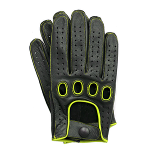 Gants de sport en cuir, respirants, perforés, longueur poignet, style uni, sans doublure, pour le cyclisme, utilisation printemps et automne - Product Image 4