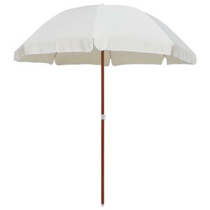 <b>Large</b> UV Resistant Garden Parasol Sand Polyester and Steel Materials Patio <b>Umbrellas</b> & Bases - Product Image 1