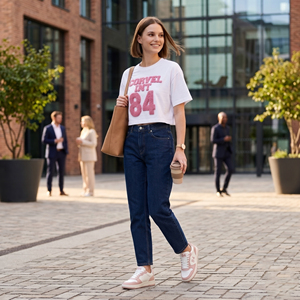 Camisa de mujer de diseño personalizado con bordado de chenilla, corte holgado, estilo casual, ropa de verano, streetwear, con apliques texturizados. - Product Image 5