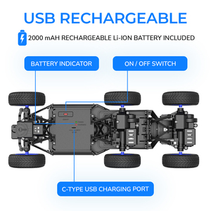 Mirana 6WD Toy Kids 4x4 <b>RC</b> Car High Speed ATV Rock Crawler Smoke Exhaust Expert App-<b>Controlled</b> Indoor-Outdoor C-Type USB - Product Image 3