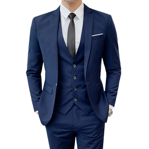 High Quality Trendy Business Men's Groomsmen Blazers Business 3pc Set Pant Coat Formal Wear - Product Image 6
