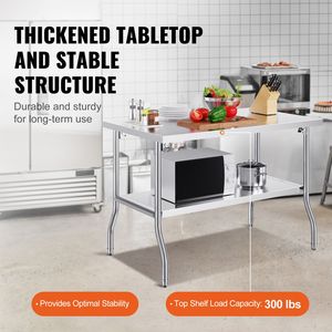 Tavolo da Lavoro Commerciale Pieghevole in Acciaio Inossidabile Resistente 48 x 30 Pollici con Ripiano Inferiore e Lavello Integrato - Product Image 3