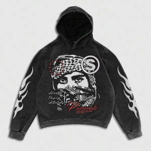 Sweat à capuche oversize en molleton brodé éco-responsable pour homme, style streetwear, hiver, grammage lourd, personnalisable, vente en gros - Product Image 1