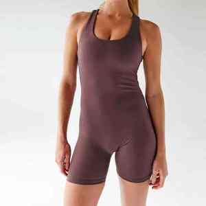 Nouveauté 2026 : Ensemble de sport et de yoga pour femme, color block, asymétrique à une épaule, taille haute, effet push-up fessier - Product Image 1