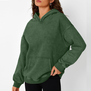 Sudadera Ligera para Mujer con Acabado Lavado Ácido, Tejido de Mezcla de Algodón, Construcción Transpirable, Capucha Ajustable, Cómoda y Casual - Product Image 2