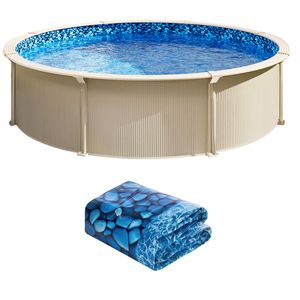 Telo per piscina fuori terra da 30 piedi, spessore 1,5 mm, in vinile standard, altezza parete 48-54 pollici, con scaletta in acciaio, telo sovrapposto per piscina - Product Image 1