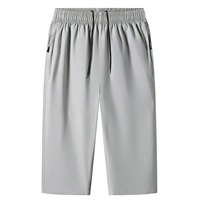 Capris pour hommes grandes tailles, longueur 3/4, sportifs, respirants, séchage rapide, imperméables, décontractés, couleur unie, taille élastique, jambe large