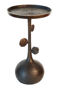 <b>Vintage</b> Gold Metal Round Pedestal Side <b>Table</b> Brass Accent End <b>Table</b> for Living Room Eco Friendly - Product Image 5