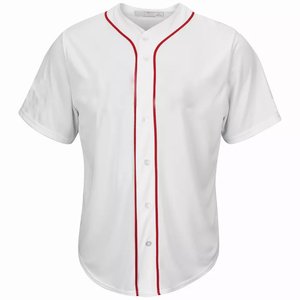 Maillot de baseball rouge sans manches pour homme, boutonné sur le devant, à carreaux, anti-humidité, 100 % polyester, coupe régulière, grandes tailles - Product Image 4