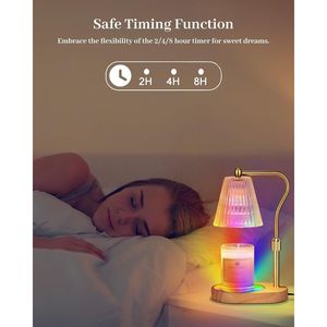 Lámpara Calentadora de Velas Eléctrica con 7 Colores LED Cambiantes, Temporizador, Regulador de Intensidad y Altura Ajustable para Uso Doméstico - Product Image 4