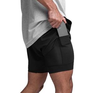 Shorts pour hommes avec poche pour la course à pied, la gym, le basketball, en polyester et élasthanne, séchage rapide, respirant, pour l'entraînement - Product Image 3