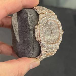 Reloj Automático de Lujo Estilo Antiguo, Oro Rosa, con Diamantes, Hip Hop, Acero Inoxidable, Mecánico, Brillante - Product Image 2