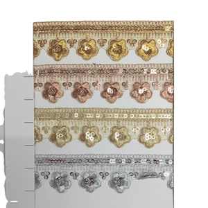 ผ้าลูกไม้ปักลายดอกไม้สีสันสดใสมีลวดลายซับซ้อนแฟชั่นระดับไฮเอนด์สำหรับสไตล์ธุรกิจสำหรับกระเป๋าและเสื้อผ้า - Product Image 1