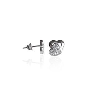 Nouvelle Arrivée 2026 – Boucles d'oreilles clous cœur en argent faites à la main par un designer, avec accent diamant, pour femmes et jeunes filles - Product Image 2
