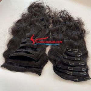 Vente chaude cheveux crus vietnamiens 100% cheveux crus humains cuticule aligné Clip Extensions de cheveux vague droite Style Bundle - Product Image 3
