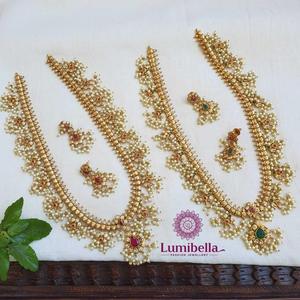 Guttupuslu Rhodium Plated Cubic Zirconia Gold <b>Bridal</b> <b>Jewelry</b> <b>Set</b> - Product Image 1