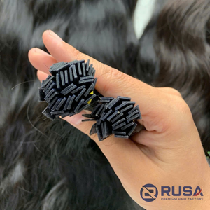 Extensions de cheveux Rusa Hair en gros, pointe plate normale, cheveux vierges vietnamiens, texture lisse/ondulée/bouclée, qualité supérieure personnalisée - Product Image 1