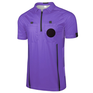 Camiseta de árbitro de fútbol sublimable personalizada para hombre, en oferta, con cremallera y bolsillos, que absorbe la humedad. - Product Image 1