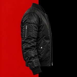 <b>Men's</b> Bomber <b>Jacket</b> Stand Collar Zip Up Flight <b>Jacket</b> <b>Fleece</b> <b>Lined</b> Windproof Outerwear <b>for</b> Autumn Winter - Product Image 2