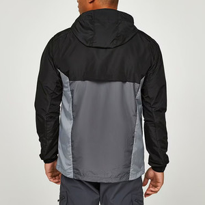 <b>Men's</b> Waterproof Hooded Windbreaker <b>Jacket</b> Color Blocking Design Full Length Zipper Fly Sporty Style Autumn Wear - Product Image 2