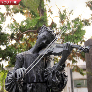 Sculpture de dame en bronze extérieure personnalisée jouant du violon - Product Image 2