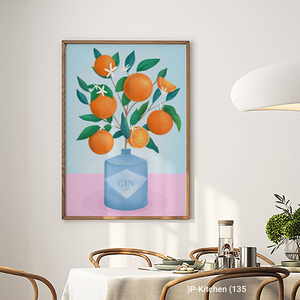 Impresión en lienzo para cocina, ilustración de naturaleza muerta con árbol de naranjo, decoración artística para pared de cocina - Product Image 2