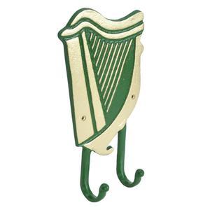 Ireland Harp <b>Wall</b> Mount Metal <b>Hooks</b> 3 <b>Hook</b> Vintage Style Coat <b>Rack</b> Decorative Home Accessory Door Mount Irish <b>Hooks</b> & Rails - Product Image 4