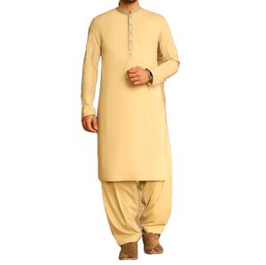 Robe de fête de mariage en plein air respirante, tenue de culture pakistanaise, vêtements ethniques, salwar kameez, longueur genou, coupe régulière, formelle, homme - Product Image 1