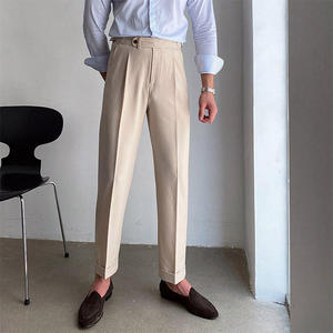 Pantalon Chino Homme Slim Beige Confortable et Élégant en Tissu de Haute Qualité, Taille Haute, Personnalisé - Product Image 4