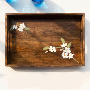 Bandeja de Madera Maciza Ecológica con Acabado Liso, Ideal para Servir Té y Aperitivos, Uso en el Hogar y Hoteles, Suministro al por Mayor - Product Image 2