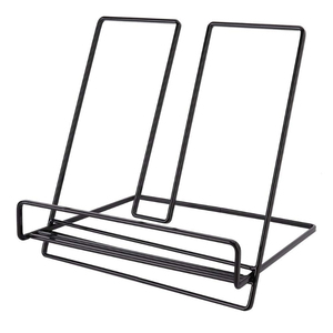 Support de livre de cuisine en fer forgé Best Shape, support de bureau, étagère de table, finition noire, porte-revues et livres de table - Product Image 6