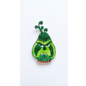 Green Cartoon Monster Beaded <b>Patch</b> Embroidery Applique <b>Sew</b> <b>On</b> Badge for Clothing Garment Craft Decoration Accessory - Product Image 1