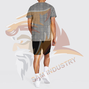 New Design Summer Men's Casual Solid <b>Twin</b> <b>Set</b> Breathable Streetwear Fully Customizable 100% Organic Cotton Men <b>Twin</b> <b>Set</b> - Product Image 2