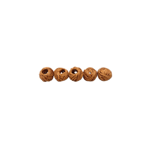 Brown Cotton <b>Thread</b> Wrapped Nested <b>Beads</b> 10-12mm Open Center for Jewelry Macrame Craft 200pcs Wholesale - Product Image 2