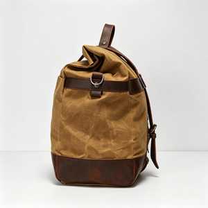 Customized Genuine Leather Waxed Canvas Travel <b>Duffel</b> <b>Bag</b> Large Sports Gym <b>Bag</b> <b>Waterproof</b> Overnight Holdall LCTB-0020 - Product Image 5