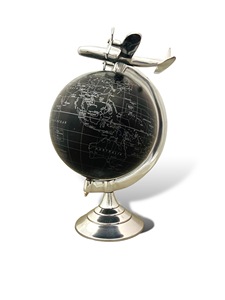 Globe terrestre décoratif en aluminium pour avion, pièce de décoration de bureau pour la maison ou le bureau, cadeau - Product Image 2
